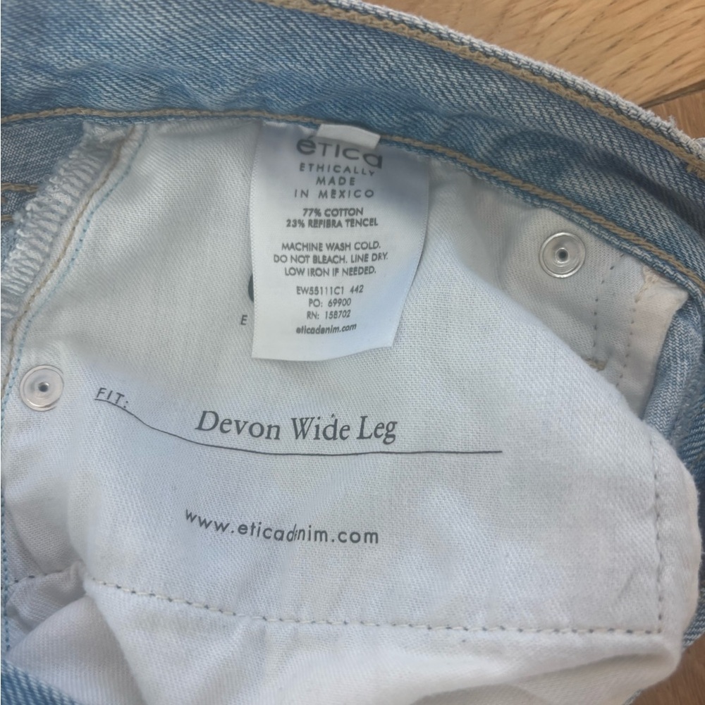 Ética Devon wide leg high waisted jeans with distressing details - Picture 7 of 11